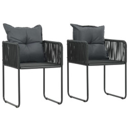 vidaXL 44438 - Outdoor Chairs 2 pcs with Pillows Poly Rattan