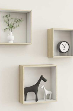vidaXL 326720 - Wall Cube Shelves 3 pcs and Sonoma Oak