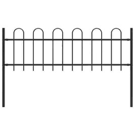 vidaXL 144928 - Garden Fence with Hoop Top Steel 1.8 m Black