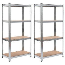 vidaXL 144267 - Storage Shelves 2 pcs 80x40x160 cm Steel and MDF