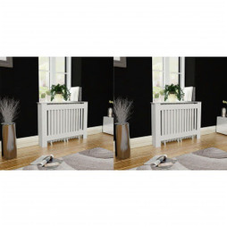 vidaXL 276003 - Cache-radiateurs 2 pcs blanc MDF 112 cm
