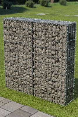vidaXL 143578 - Gabion Wall with Covers Galvanised Steel 100x20x100 cm