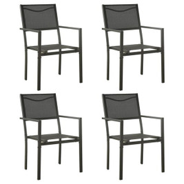 vidaXL 313078 - Garden Chairs 4 pcs Textilene and Steel and Anthracite