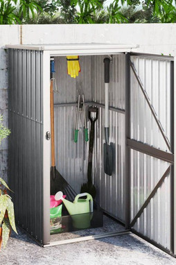 vidaXL 316206 - Abri à outils de jardin gris 88x89x161 cm acier galvanisé