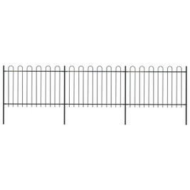 vidaXL 277667 - Garden Fence with Hoop Top Steel 5.1x1.2 m