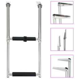 vidaXL 92373 - Échelle dembarquement pliable 2 marches Acier inoxydable