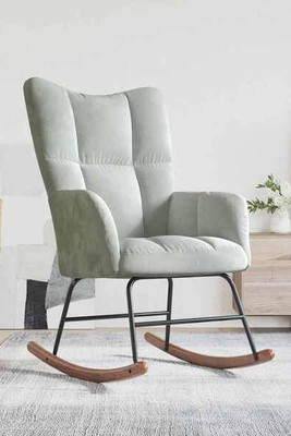vidaXL 328139 - Chaise à bascule clair Velours
