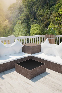 vidaXL 42892 - 4 Piece Garden Lounge Set with Cushions Poly Rattan