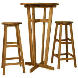 vidaXL 44010 - 3 Piece Bar Set Solid Acacia Wood