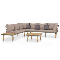 vidaXL 44239 - 4 Piece Garden Lounge Set with Cushions Solid Acacia Wood