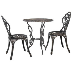 vidaXL 47858 - 3 Piece Bistro Set Cast Aluminium
