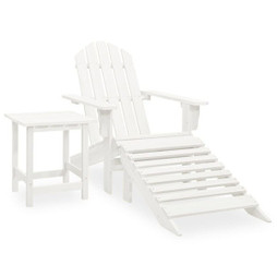 vidaXL 315929 - Garden Adirondack Chair with Ottoman&Table Solid Fir Wood