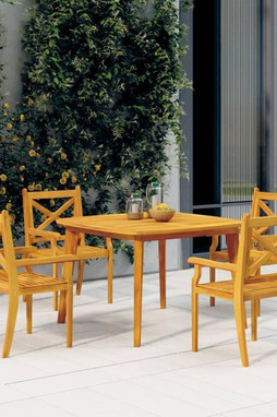 vidaXL 3058002 - 5 Piece Garden Dining Set Solid Wood Acacia