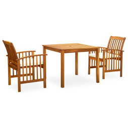 vidaXL 3058082 - 3 Piece Garden Dining Set with Cushions Solid Acacia Wood