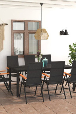vidaXL 3060087 - 9 Piece Garden Dining Set and Brown