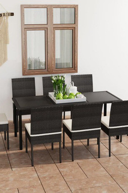 vidaXL 3065698 - Ensemble à manger de jardin 9 pcs Résine tressée