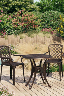 vidaXL 3070580 - Ensemble de bistro 3 pcs Aluminium coulé Bronze