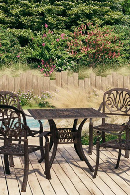 vidaXL 3070604 - 5 Piece Bistro Set Cast Aluminium Bronze