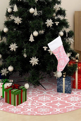 vidaXL 330284 - Jupe de sapin de Noël de luxe avec chaussette 90 cm Tissu