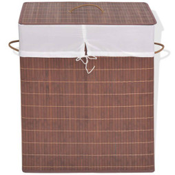 vidaXL 245579 - Panier à linge rectangulaire Bambou Marron