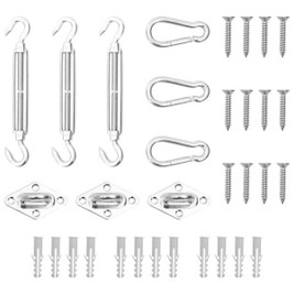 vidaXL 310246 - 9 Piece Sunshade Sail Accessory Set Stainless Steel