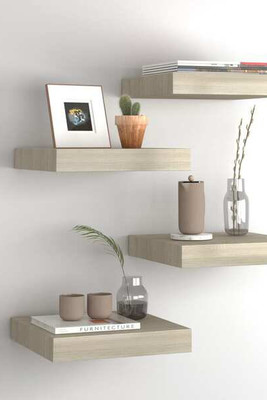 vidaXL 323867 - Floating Wall Shelves 4 pcs Oak 23x23.5x3.8 cm MDF