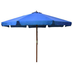 vidaXL 47219 - Parasol dextérieur avec mât en bois 330 cm azuré