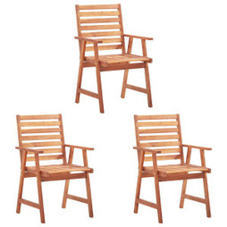 vidaXL 46313 - Chaises à manger dextérieur lot de 3 Acacia massif
