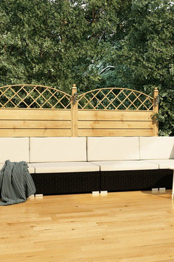 vidaXL 313742 - Salon de jardin avec coussins 4 pcs résine tressée noir