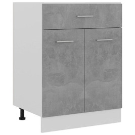 vidaXL 801232 - Armoire de plancher à tiroir béton Bois d’ingénierie