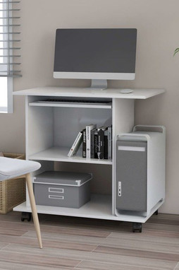 vidaXL 802900 - Bureau dordinateur brillant 80x50x75cm Bois dingénierie