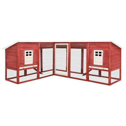 vidaXL 170875 - Clapier dextérieur avec piste et blanc Bois de sapin