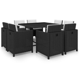 vidaXL 42543 - Ensemble à manger dextérieur 9pcs coussins Résine tressée