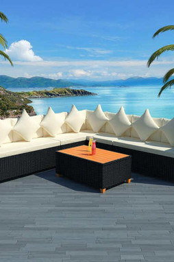 vidaXL 42997 - 5 Piece Garden Lounge Set with Cushions Poly Rattan