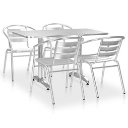 vidaXL 48721 - 5 Piece Outdoor Dining Set Aluminium