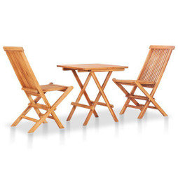 vidaXL 48997 - 3 Piece Folding Bistro Set Solid Teak Wood