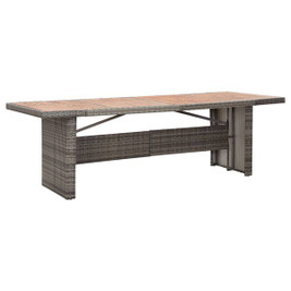 vidaXL 310070 - Garden Table 240x90x74 cm Poly Rattan and Solid Acacia Wood