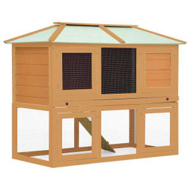 vidaXL 170849 - Animal Rabbit Cage Double Floor Wood