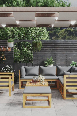 vidaXL 3057614 - 8 Piece Garden Lounge Set with Cushion Solid Acacia Wood