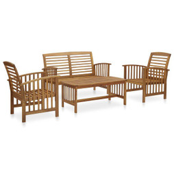 vidaXL 3057971 - Salon de jardin 4 pcs Bois dacacia solide
