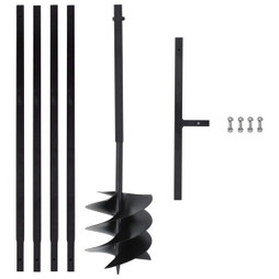 vidaXL 3059406 - Tarière de sol avec manche 250 mm et tube dextension 4 m Acier