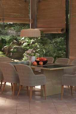 vidaXL 3059486 - Ensemble à manger de jardin 9 pcs Résine tressée Marron