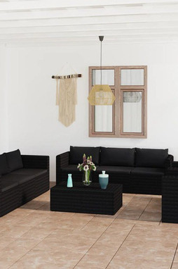 vidaXL 3059499 - Salon de jardin 10 pcs avec coussins Résine tressée