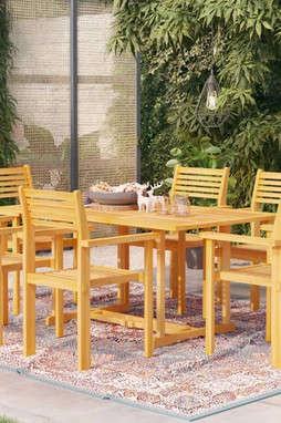 vidaXL 3059548 - Ensemble à manger de jardin 7 pcs Bois de teck massif