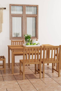 vidaXL 3059934 - Ensemble à manger de jardin 7 pcs Bois de teck solide