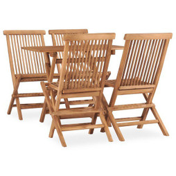 vidaXL 3059976 - Ensemble à manger dextérieur pliable 5 pcs Bois solide de teck