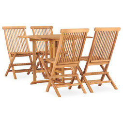 vidaXL 3059981 - Ensemble à manger dextérieur pliable 5 pcs Bois solide de teck