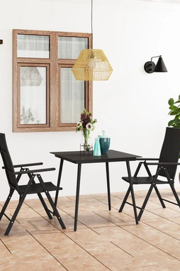 vidaXL 3060064 - Ensemble à manger de jardin 3 pcs noir