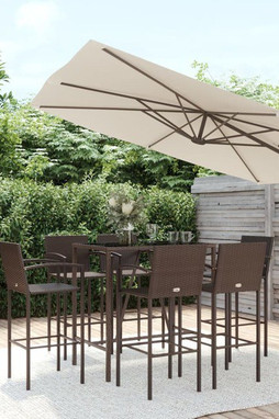 vidaXL 3187656 - 7 Piece Garden Bar Set Poly Rattan