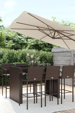 vidaXL 3187668 - 7 Piece Garden Bar Set Poly Rattan